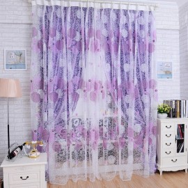 100x200cm Bird Nest Print Tulle Window Curtain Balcony Bedroom Bay Window Screen