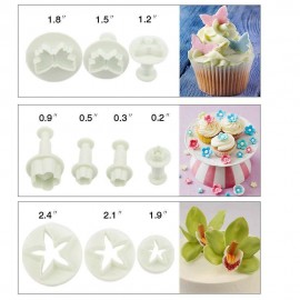 114 pcs Fondant Cutter Cookie Cake Plunger Plastic Mold Craft DIY 3D Sugarcraft Kitchen Accessories Cake Decorating Tools