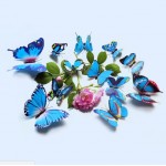 12Pcs 3D Blue Colorful Butterfly Wall Sticker Chrismas Home Decor Art Applique