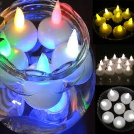 12Pcs Floating Led Light Waterproof Flameless Candles Aquarium Wedding Party Home Decor