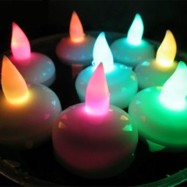 12Pcs Floating Led Light Waterproof Flameless Candles Aquarium Wedding Party Home Decor