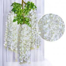 12pcs/set 100cm Artificial Flowers Silk Wisteria Fake Garden Hanging Flower Plant Vine Wedding Decor