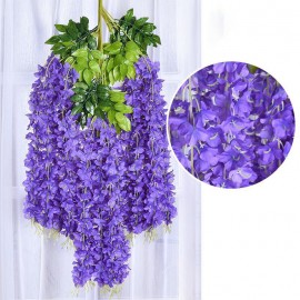 12pcs/set 100cm Artificial Flowers Silk Wisteria Fake Garden Hanging Flower Plant Vine Wedding Decor