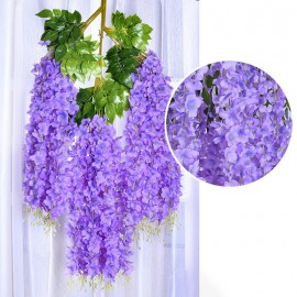 12pcs/set 100cm Artificial Flowers Silk Wisteria Fake Garden Hanging Flower Plant Vine Wedding Decor