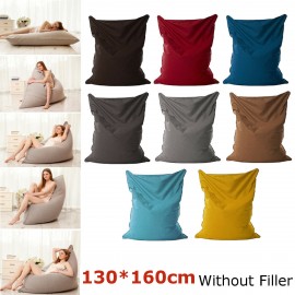 130x160cm Latest Solid Color Cotton Soft Bean Bags Sofa Lounger Cover Washable Without Filler