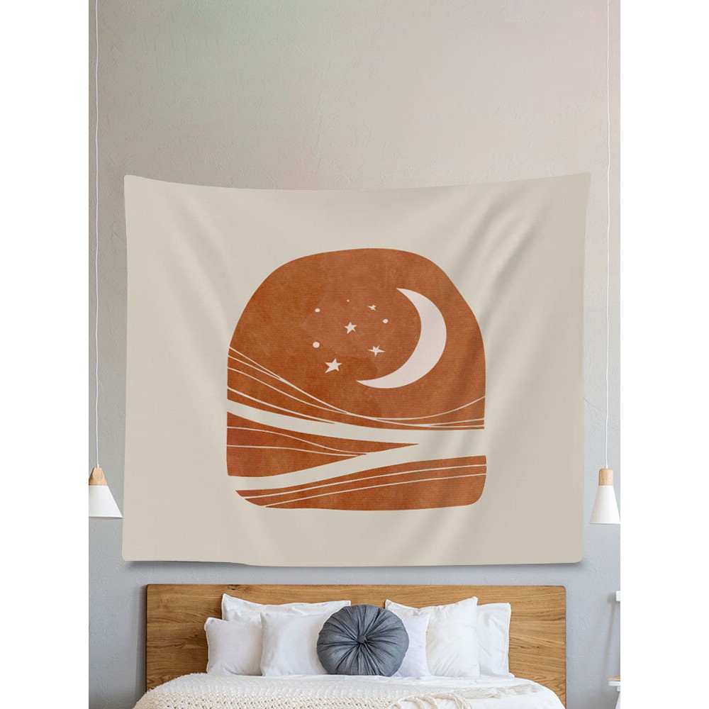 1PC Moon Simple Printing Tapestry Home Decor Living Room Bedroom Photo Prop Wall Art Tapestries