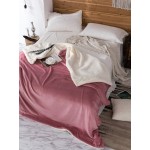 1Pc AB Side Coral Velvet And Lamb Cashmere Blanket Soft Thick Blanket For Bed Sofa Warm Fleece Blanket For Bedroom