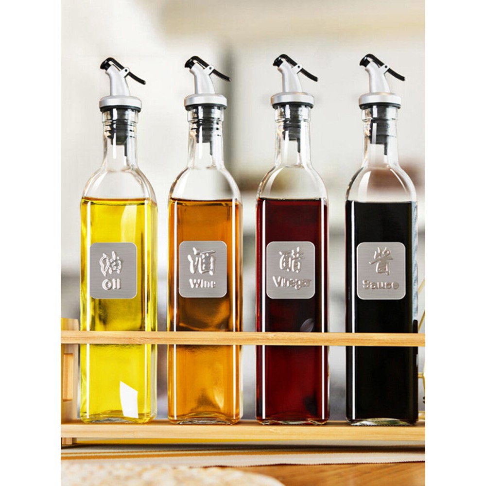 1Pc Glass Sauce Vinegar Oil Bottle Oil Dispenser Container Gravy Boats Condiment Seasoning Bottle Olive Oil Dispenser Kitchen