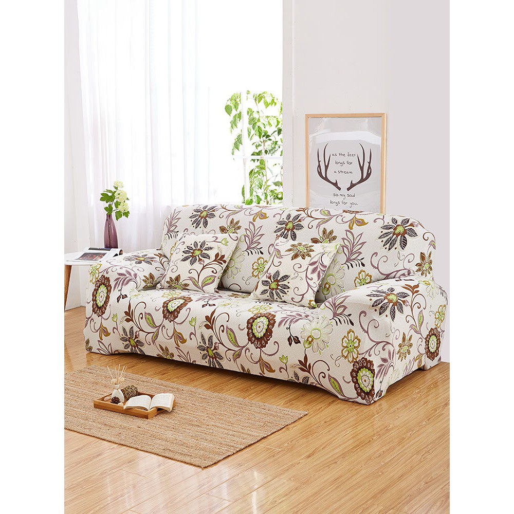 1Pcs Floral Pattern Elastic Sofa Cover 1/2/3/4 Seats L-shape Sectional Cover Couch Cover Living Room Furniture Protector