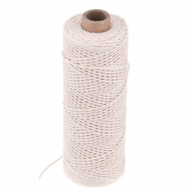 1mm 220M Macrame Rope Natural Beige Cotton Twisted Cord Artisan Hand Craft