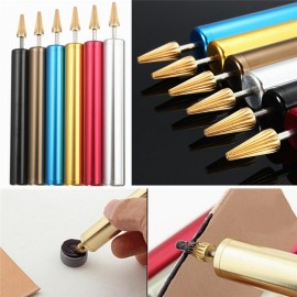 1pcs For Leather Craft DIY Brass Head Leather Edge Oil Craft Pen Random Color