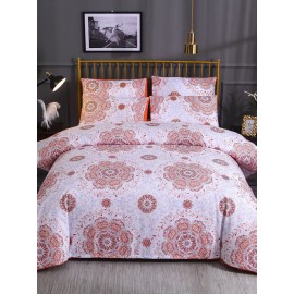 2/3 Pcs Bohemian National Style Floral Overlay Print Comfy Bedding Set Duvet Cover Pillowcase