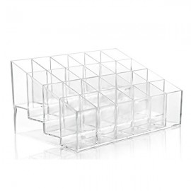 24 Lipstick Holder Display Stand Clear Acrylic Makeup Organizer Sundry Transparent Storge Boxes