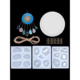 25PCS DIY Making Set Planet Pattern Pendant Mirror Crystal Epoxy Silicone Mold Handmade Art Home Decor Jewerly Wall Decor