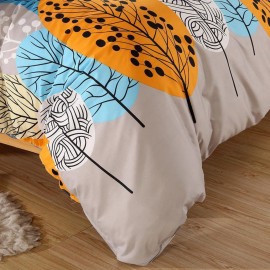 3 Or 4Pcs Leaves Printed Bedding Set Duvet Cover Sets Bed Include Bed Sheet Pillowcase