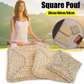 30/40/50cm Double Layer Non-filling Square Straw Cushion Pad Meditation Rattan Tatami Cushion