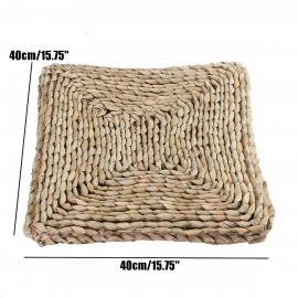 30/40/50cm Double Layer Non-filling Square Straw Cushion Pad Meditation Rattan Tatami Cushion