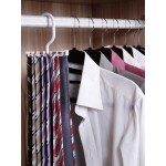 360° Rotatable Tie Hanger Rack Adjustable Neck Ties Silk Scarf Storage Hook Organizer