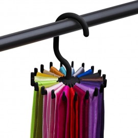 360° Rotatable Tie Hanger Rack Adjustable Neck Ties Silk Scarf Storage Hook Organizer