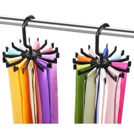 360° Rotatable Tie Hanger Rack Adjustable Neck Ties Silk Scarf Storage Hook Organizer