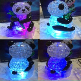 3D Crystal Puzzle Panda Light Jigsaw Brainteaser Build Your Own Model Animal