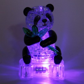 3D Crystal Puzzle Panda Light Jigsaw Brainteaser Build Your Own Model Animal