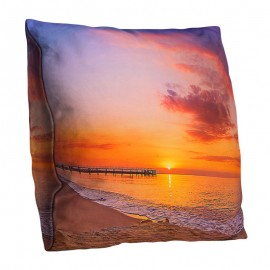 3D Double-sided Ocean Beach Sunset Printed Art Throw Pillowcases Home Sofa Office Car Cushion Cover