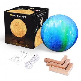 3D Printing Moon Lamp Space LED Night Light Remote Control USB Charge Best Gifts