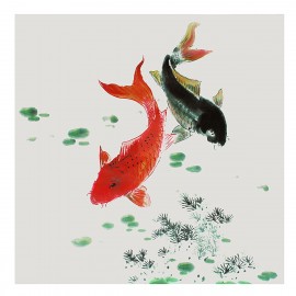 3PCS Unframed Koi Fish Canvas Oil Painting Home Decor