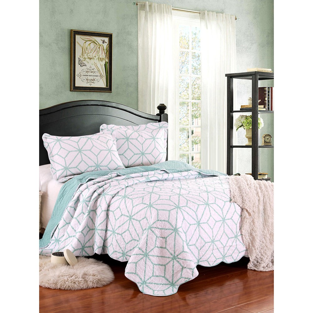 3Pcs Home Textiles Bedding Air Conditioning Summer Cool Quilt Bed Cover Washed Cotton Printed Quilt