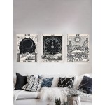 3Pcs Mandala Tarot Card Pattern Blanket Tapestry Wall Hanging Tapestries Sun Moon Wall Decor