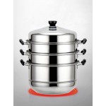 4 Tier 32cm Stainless Steel Steamer Cooking Food Stock Hot Pot Cookware 4 Layers