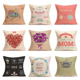 43x43cm Mother’s Day Cotton Linen Pillow Case Cushion Cover Home Car Decor