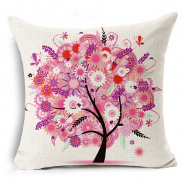 45x45cm Tree Decorative And Homing Season Life Cotton Linen Bright Colorful Pillowcase