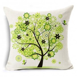 45x45cm Tree Decorative And Homing Season Life Cotton Linen Bright Colorful Pillowcase