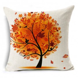 45x45cm Tree Decorative And Homing Season Life Cotton Linen Bright Colorful Pillowcase