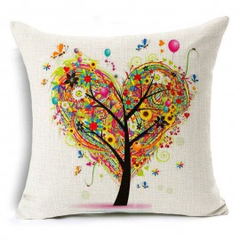 45x45cm Tree Decorative And Homing Season Life Cotton Linen Bright Colorful Pillowcase