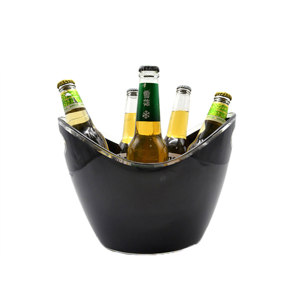 4L Plastic Transparent Garden Ice Bucket Super Large Ice Bucket Beer Champagne Ice Bucket Bar Tools