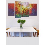 4PCS Unframed Rich Tree Modern Abstract Art Oil Painting Canvas