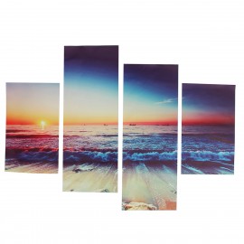 4Pcs Canvas Painting Frameless Modern Sunset Beach Wall Art Picture Print Living Room Home Decor