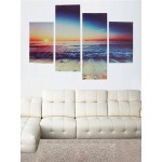 4Pcs Canvas Painting Frameless Modern Sunset Beach Wall Art Picture Print Living Room Home Decor