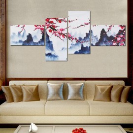 4Pcs Plum Blossom Unframed Modern Painting Canvas Print Wall Art Picture Living Room Home Decor