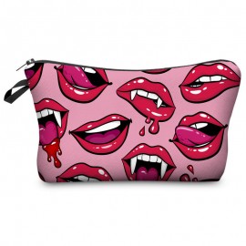 5 Colors Lip 3D Printing Multi-Functional Cosmetic Bag Clutch Bag Storage Wash Bag