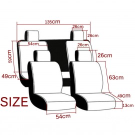 5-Seat Universal Auto Car Covers Front Rear Head Rests Full Set Protector