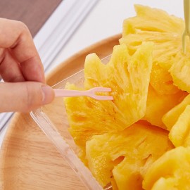 50 PCS Household Cute Fruit Fork Set Plastic Disposable Fruit Sign Household Eating Cake Fruit Salad Small Fork