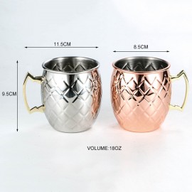 530ml 18oz Coffee Mug Cocktail Copper Cup Cup Drinking Hammered Copper Brass Steel Cup