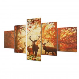 5PCS Unframed Forest Deer Modern Abstract Wall Art Print Painting Home Decor