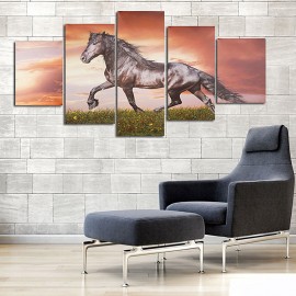 5Pcs Modern Canvas Painting Frameless Wall Art Running Horse Bedroom Living Room Home Decor