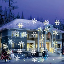 5W White LED Remote Control Snowstorm Laser Christmas Projector Landscape Stage Light AC100-240V