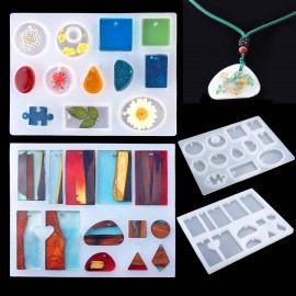 79 Pcs/set Jewelry Casting Molds Silicone Resin Jewelry Molds Ornament Necklace Pendant DIY Making Materials